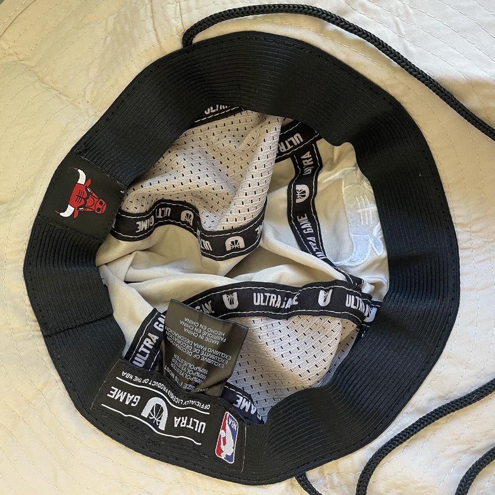Chicago Bulls Vented Tan Bucket Hat Ultra Game Official NBA Sun Hat Fishing - Picture 5 of 5